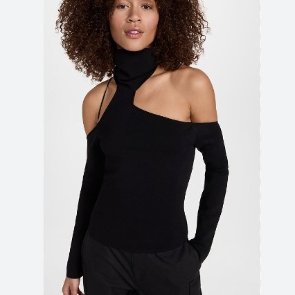 GAUGE81 Lerma Bare Off-shoulderTurtleneck Top In Black